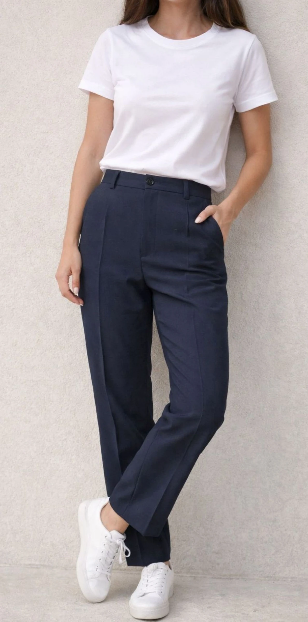 Blue Navy Tailored Trousers • Size XL/42 • Elegant • Minimal & Premium Fit – photo 2